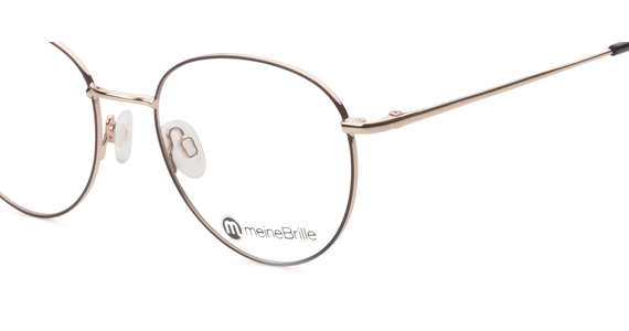 meineBrille 04-96090-02, Braun Matt/Gold Glänzend nah - Ansicht 4