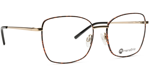 meineBrille 04-12080-02, Gold glänzend / Havanna glänzend Schräg rechts - Ansicht 5