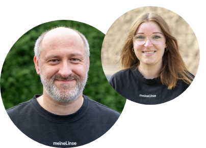 Unser Optikerteam für Sie bei meineLinse: Herr Schmidt und Frau Peitz