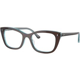 Ray-Ban Brille Damen Ray-Ban 0RX5433 8366, Glänzendes Braun auf Transparent Blau - MEDIUM